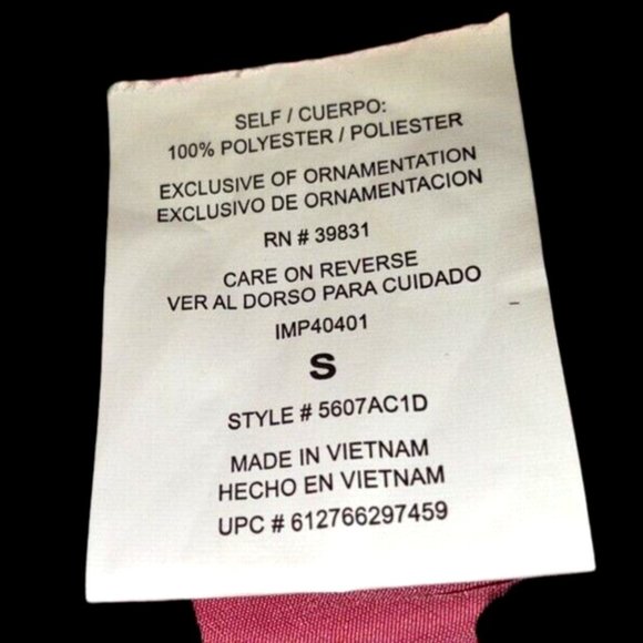 Sequin Hearts Strappy Dress Sz S Pink Tan Chevron Fit Flare Ruffle NEW - Picture 13 of 15